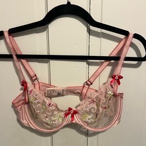 Lounge Pink Floral Embroidered Bra